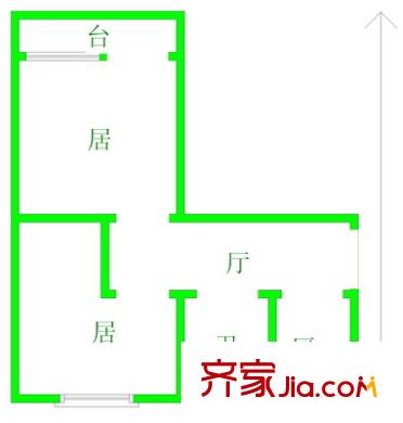 珠海里戶(hù)型圖戶(hù)型圖 2室1廳1衛(wèi)1廚