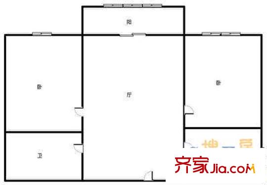 隨園公寓戶型圖戶型圖 2室2廳1衛(wèi)1廚
