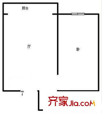 隨園公寓戶型圖戶型圖 1室1廳1衛(wèi)1廚