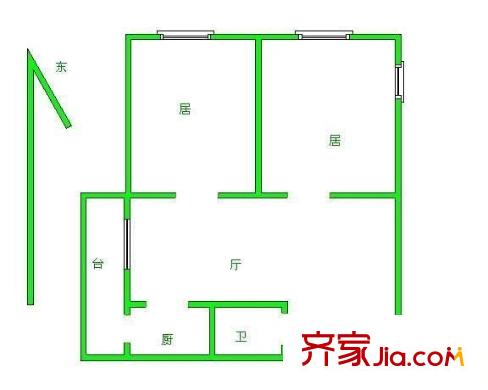 環(huán)湖東里戶型圖戶型圖 2室1廳1衛(wèi)1廚