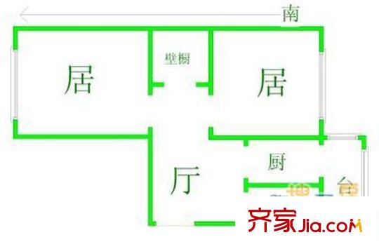 環(huán)湖東里戶型圖戶型圖 2室1廳1衛(wèi)1廚