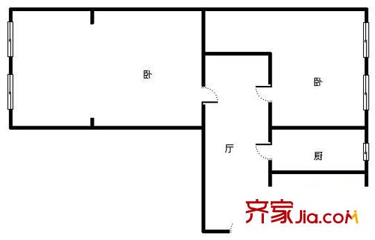 環(huán)湖東里戶型圖戶型圖 2室1廳1衛(wèi)1廚