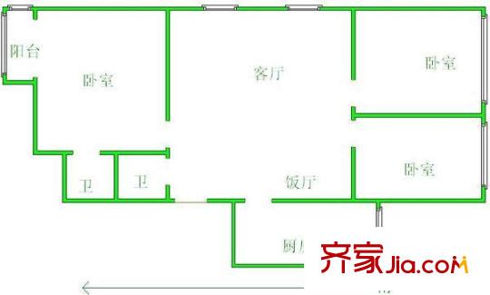 羅馬花園戶型圖戶型圖 3室2廳2衛(wèi)1廚