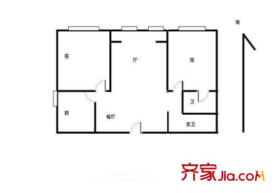 羅馬花園戶型圖戶型圖 2室2廳1衛(wèi)1廚