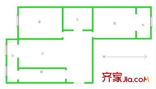 祺林園戶型圖戶型圖 2室1廳1衛(wèi)1廚