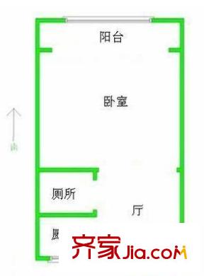 第六田園戶型圖戶型圖 1室1廳1衛(wèi)1廚