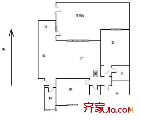 第六田園戶型圖戶型圖 3室2廳2衛(wèi)1廚