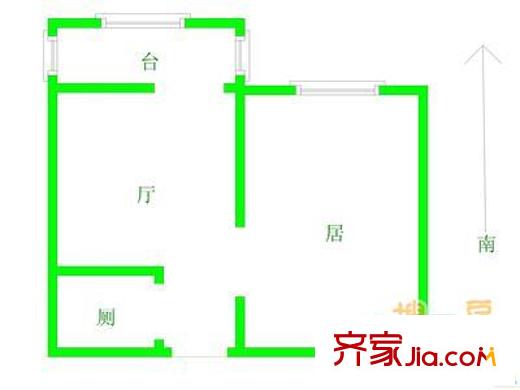 第六田園戶型圖戶型圖 1室1廳1衛(wèi)1廚