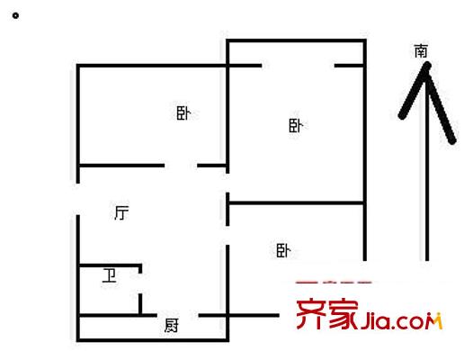 四化里戶型圖戶型圖 3室1廳1衛(wèi)1廚