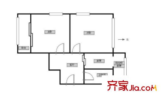 四化里 2室 戶型圖