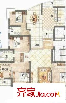 江勝天鵝湖戶型圖 戶型圖 5室3廳3衛(wèi)1廚