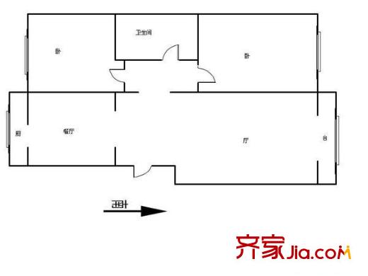 水西園戶型圖戶型圖 2室2廳1衛(wèi)1廚
