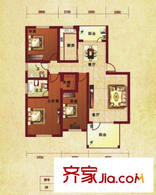 五一陽(yáng)光尊園戶型圖戶型圖 3室2廳2衛(wèi)1廚