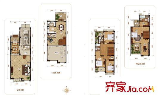 曹妃湖紅樹灣203#104#A4戶型 4室2廳4衛(wèi)1廚