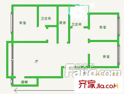 羅馬花園二期戶型圖戶型圖 3室