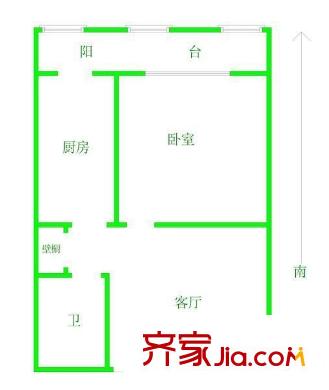 玉峰花園戶型圖戶型圖 1室1廳1衛(wèi)1廚