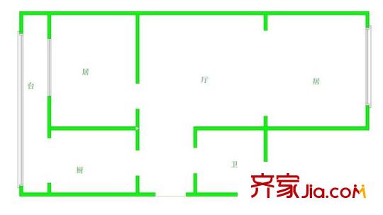 玉峰花園戶型圖戶型圖 2室1廳1衛(wèi)1廚