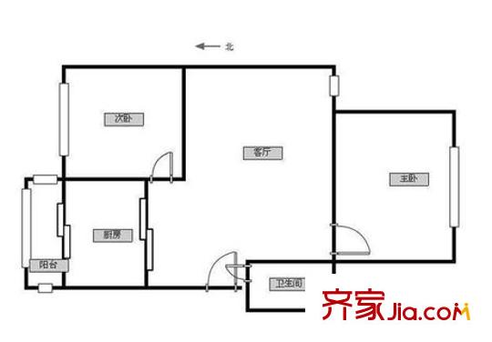 長華里 2室 戶型圖