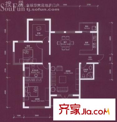 卡梅爾戶(hù)型圖GC-H 3室2廳2衛(wèi)