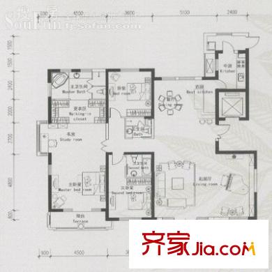 卡梅爾戶型圖C戶型 4室2廳3衛(wèi)