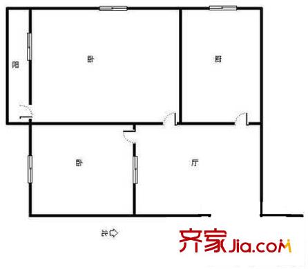 屏花里戶型圖戶型圖 2室1廳1衛(wèi)1廚