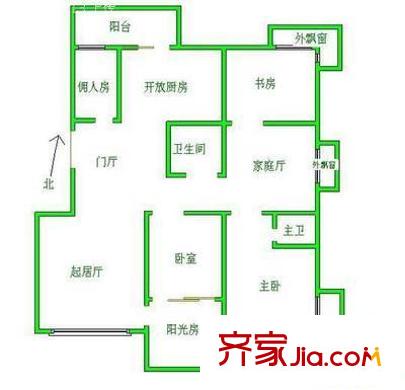 御河灣戶型圖戶型圖 3室3廳2衛(wèi)1廚