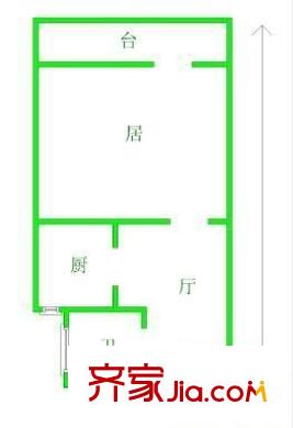 御河灣戶型圖戶型圖 1室1廳1衛(wèi)1廚