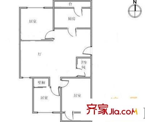 禧順花園戶(hù)型圖戶(hù)型圖 3室1廳1衛(wèi)1廚