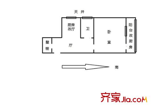 元興新里 1室 戶型圖