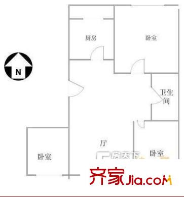 凱立天香水畔戶型圖戶型圖 3室