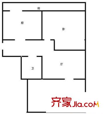 凱立花園戶型圖戶型圖 2室1廳1衛(wèi)1廚