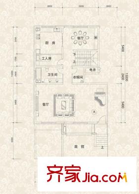 瀾水郡別墅5#樓300平方米A戶型二層 4室2廳4衛(wèi)1廚