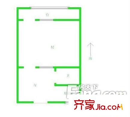 西樓北里戶型圖戶型圖 1室1廳1衛(wèi)1廚