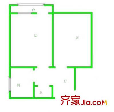 西樓北里戶(hù)型圖戶(hù)型圖 2室1廳1衛(wèi)1廚