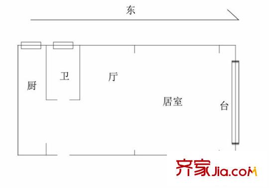 新城小區(qū) 1室 戶型圖