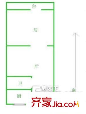 新城小區(qū)戶型圖戶型圖 1室1廳1衛(wèi)1廚
