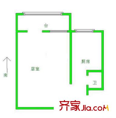 新城小區(qū)戶型圖戶型圖 1室1廳1衛(wèi)1廚