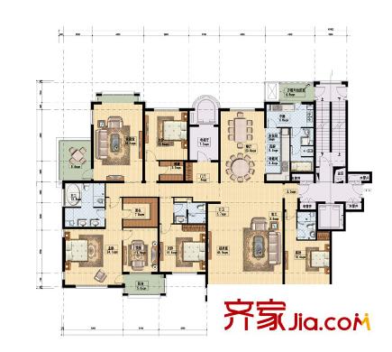 星遠(yuǎn)壹號(hào)公館1#A1戶型 6室3廳3衛(wèi)2廚