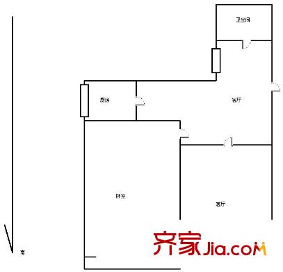 泰來嘉園戶型圖戶型圖 1室1廳1衛(wèi)1廚