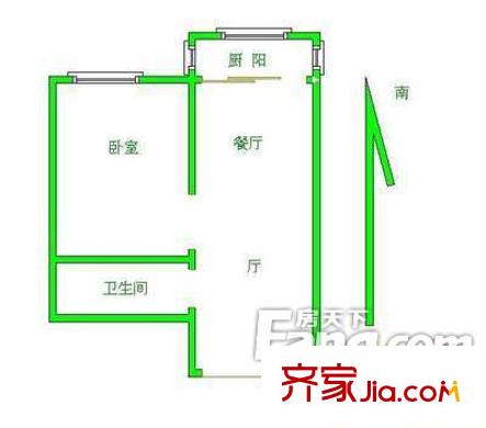 三潭東里戶型圖戶型圖 1室1廳1衛(wèi)1廚