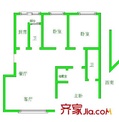 陽光100東園戶型圖戶型圖 3室2廳2衛(wèi)1廚