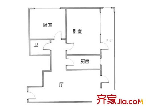 陽光100東園戶型圖戶型圖 2室1廳1衛(wèi)1廚