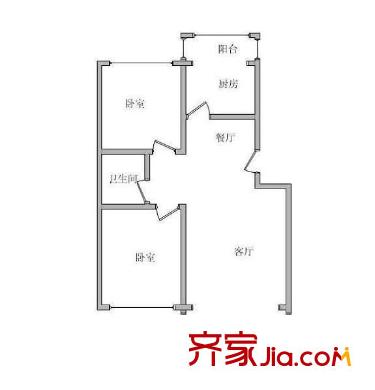 久華里戶型圖戶型圖 2室2廳1衛(wèi)1廚