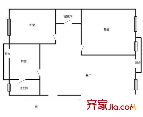 風貌里戶型圖戶型圖 2室2廳1衛(wèi)1廚