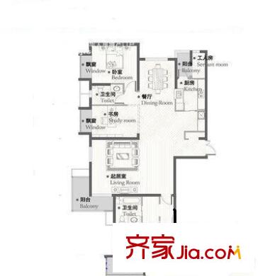 書(shū)香園戶(hù)型圖戶(hù)型圖 3室2廳2衛(wèi)1廚