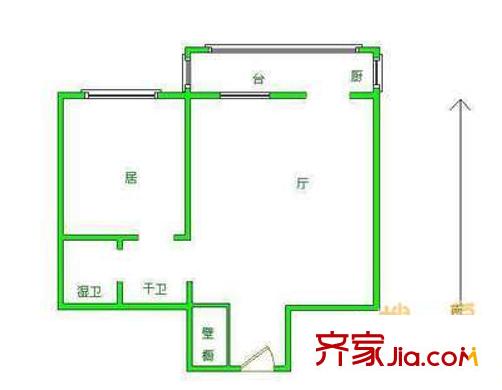 金廈里戶型圖戶型圖 1室1廳1衛(wèi)1廚