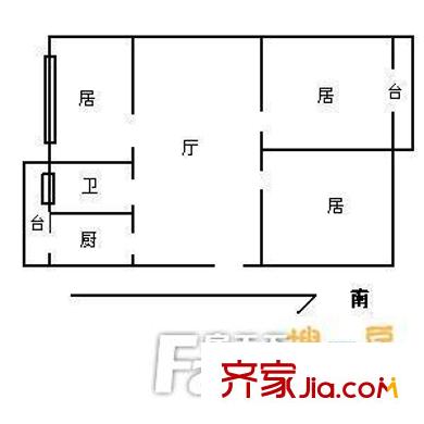 廣林園戶型圖戶型圖 3室1廳1衛(wèi)1廚