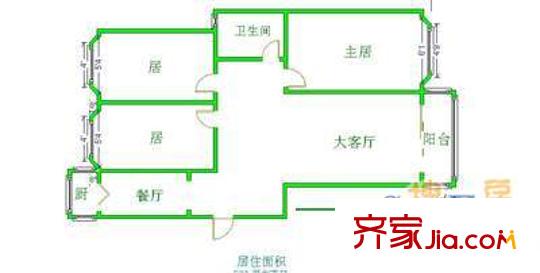 凱立天香家園戶型圖戶型圖 3室2廳1衛(wèi)1廚