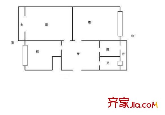 凱立天香家園戶型圖 戶型圖 3室1廳1衛(wèi)