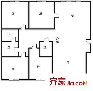 藍(lán)水園戶型圖戶型圖 3室2廳3衛(wèi)1廚